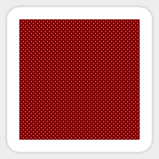 Large White Polka Dots On Dark Christmas Candy Apple Red Sticker